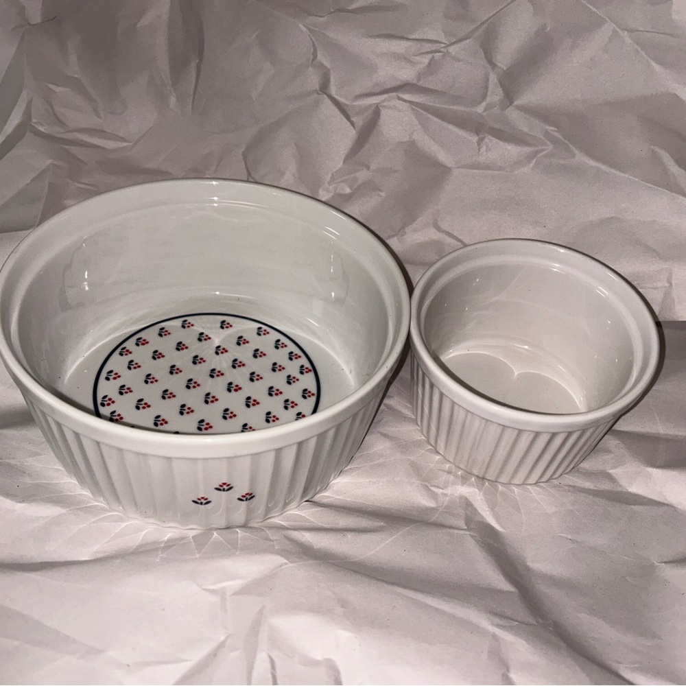 Copco Vintage 1 1/2 quart baking dish Country Pattern Made in Japan 1982